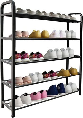 Black tier shoe rack shoes - 5,